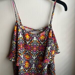 Women’s Multicolor Ikat Print Spaghetti Strap Top